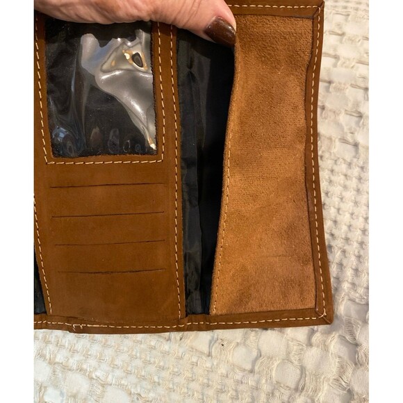 Mexican Handcrafted Wallet Clutch Trifold Embroidered Purse 4 Credit Card Slots - Picture 7 of 10